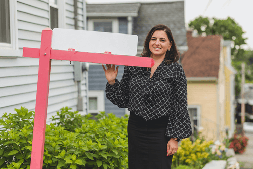 Woman Yard Sign Mockup