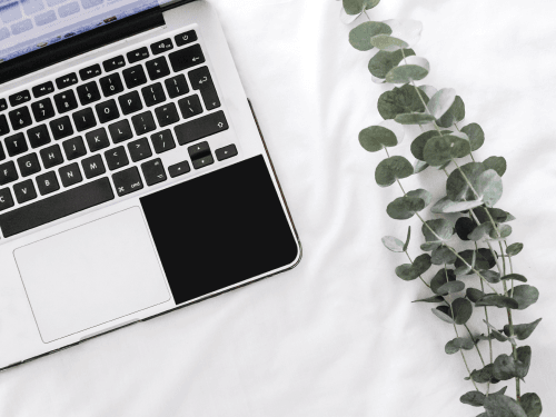 Laptop Sticker Mockup Top View