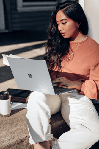 Woman Working On A Laptop