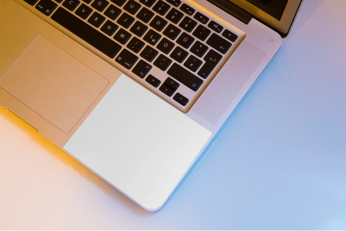 Laptop Sticker Mockup On The Right