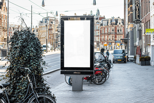 Sidewalk Street Billboard Mockup