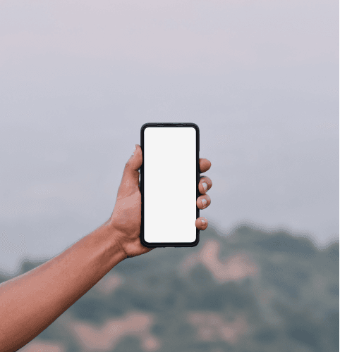 African American Iphone In Hand Mockup