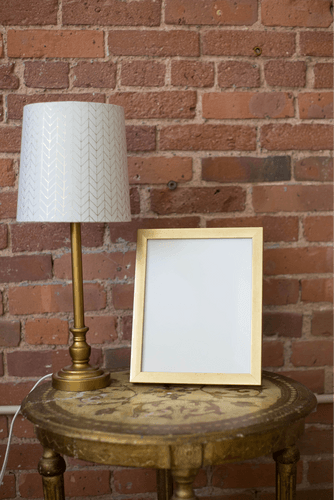 Realistic Gold Frame Mockup 