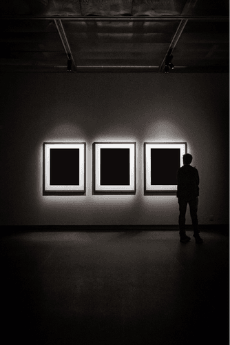 Three Dark Gallery Wall Mockup
