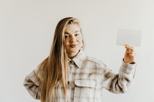 Woman Hand Holding Card Mockup