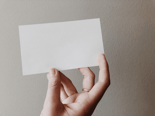 Woman Holding Card Mockup