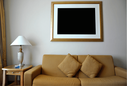Gold And Wooden Frame Mockup