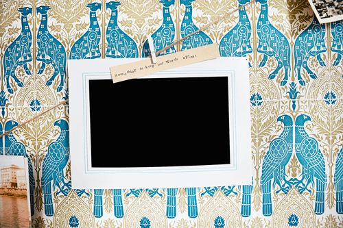 Postcard Mockup Pinned On A Wall