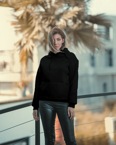 Girl In Black Hoodie Mockup