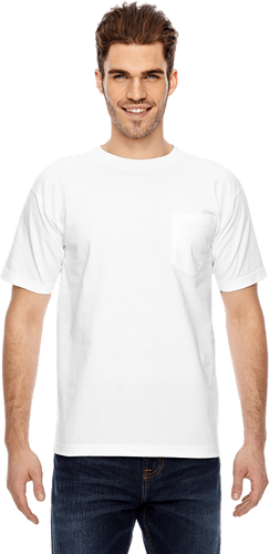 Man Solid Pocket T Shirt Mockup