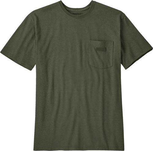 Solid Green Pocket T Shirt Mockup