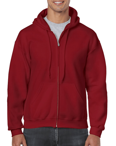 Maroon Zipper Fleece Hoodie Mockup