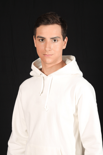 Man White Pullover Hoodie Mockup