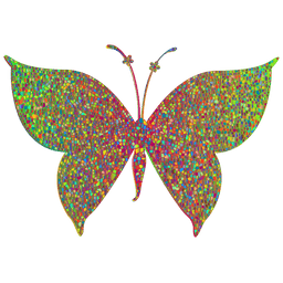 Colorful Tiled Butterfly Vector Svg